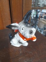 Német,Germany Rödental William Goebel,Hummel Kézi Festett Beteg Kutya Porcelán Figura.10 cm.