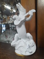 Német,Germany Rosenthal Art Deco Gitáros Krokodil Figurális Szobor,Porcelán Figura. G.Oppel.21.5 cm.