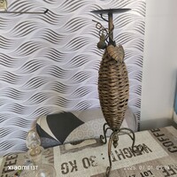 Réz , kosárfonott mintájú, nagyméretű gyertyatartó eladó!