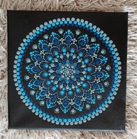 Kék mandala 20x20 cm