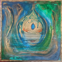 Lebegő álomban. 30x30cm 3D-s GYÓGYHATÁSÚ kép, Prima díjas művésztől tanúsítvánnyal. Károlyfi /1952