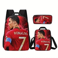 Cristiano Ronaldo Hátizsák Táska Oldaltáska Tolltartó 3 darabos Szett Új!