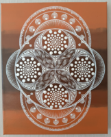 Gyöngyház fehér mandala 24x30 cm
