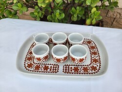 Alföldi porcelán_Pálinkáspohár készlet tálcával
