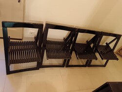 Mid Century Modern összecsukható étkező szett - asztal + 4 szék