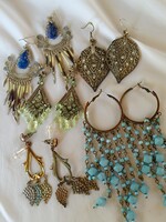 Öt pár nagyméretű bizsu fülbevaló