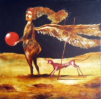 Győrfi András - Támaszkodj rám 60 x 60 cm olaj, vászon