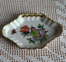 Herendi porcelán tál, tálka, Viktória mintás dekorral, pecsétes jelzéssel.