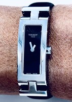 Prémium Tissot ékszeróra, bogár fekete számlap, minimál ékszer design króm tok Mindenhol jelölt, Pan