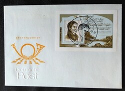NDfb92 / Németország- NDK 1988 Josepf F. von Eichendorff költő blokk FDC-n