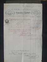 1868.Magyaróvár, számla, várnagyi aláírás, okmánybélyegek...