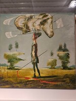 Győrfi András - Fejem felett az élet 50 x 50 cm olaj, vászon