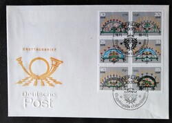 NDl3057-62 / Németország- NDK 1986 Karácsony - Csillárok kisív bélyegei  hatos blokkban FDC-n