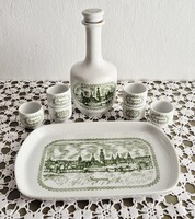 Alföldi porcelán pálinkás készlet, Sopron felírattal
