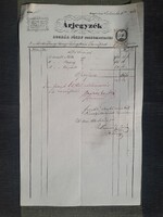 1868.Magyaróvár, Moson vm. törvényszéki személyzet ruhaszámla, várnagyi aláírás, okmánybélyegek...
