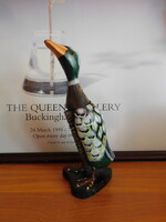 Trópusi fából faragott, festett vadkacsa ruhakefe 21 cm