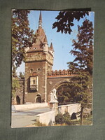 Képeslap,Budapest,Városliget,Vajdahunyad vár,múzeum látkép,részlet,1985-