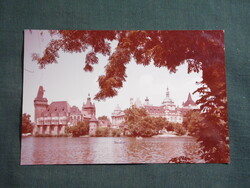 Képeslap,fotó,Budapest,Városliget,Vajdahunyad vár,múzeum látkép,részlet,1975-