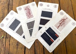 Régi férfi divat, divattörténet 1935 tavaszi-nyári ruha divat, szövetminták Schwarcz Lajos üzletéből