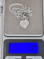 Szíves medál lánccal, minden része jelzett! 3.4 gramm