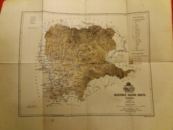 1888 Gönczy Pál által tervezett BESZTERCE -NASZÓD vármegye térkép Posner Károly & Fia 58 X 48 cm