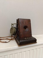Antik telefon fa asztali hallgatós telefon készülék 1890-1910 526 2972