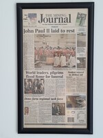 Rare American Newspaper: Framed The Mining Journal - Pope John Paul II Laid to Rest (April 8, 2005)