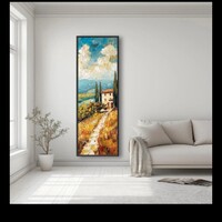 Toszkán tájkép-giclée nyomat, digitális festés ÚJ