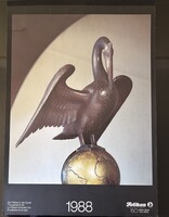 RITKA E R E D E T I 150 ÉVES ÉVFORDULÓ !!! 13x PELIKAN Tinta Töltőtoll Történelmi Plakát Naptár 1988