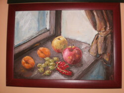 Csendélet. 28x41 cm. Kiss Zita munkája. Olaj.
