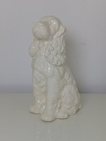 Régi nagyméretű porcelán kutya szobor spániel 18.5 cm