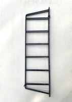 6 POLCOS, SZÖGVASBÓL KÉSZÜLT, RETRO FALI POLCTARTÓ PÁRBAN 78 CM