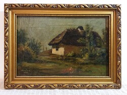 Gyönyörű antik 1896 vászon festmény Kovács J.