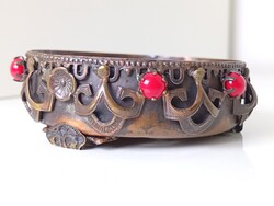 Beautiful copper ring-holder dish - old fine goldsmith work