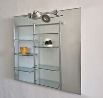 Posztmodern olasz fürdőszobai tükör világítással, Artemide Mikado