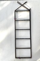 5 POLCOS, X TETEJŰ, CSAVART VASBÓL KÉSZÜLT, RETRO FALI POLCTARTÓ PÁRBAN 92 CM
