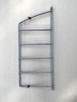 SZÜRKE SZÍNŰ, 5 POLCOS, VASBÓL KÉSZÜLT, RETRO FALI POLCTARTÓ PÁRBAN 54 CM