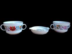 Kalocsai Porcelàn - 2db Komacsésze + 1 Hamutál