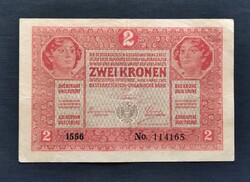 2 Korona 1917, VF+. Felülbélyegzés nélkül.