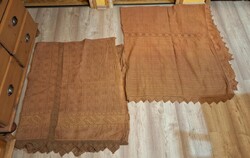 Vintage, átfestett csipkés pamut ágytakarók