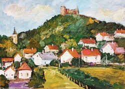 Festmény (02/08) - SZIGLIGET  (olaj, karton, 50x35  cm)
