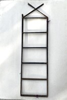 5 POLCOS, X TETEJŰ, CSAVART VASBÓL KÉSZÜLT, RETRO FALI POLCTARTÓ PÁRBAN 91 CM