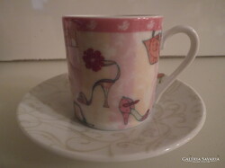 KÁVÉS SZETT - ÚJ - HÖLGYEKNEK - ALKUKÉPES - PORCELÁN - CREATIVETOPS - CSÉSZE - 1 dl - ALJ - 11 cm