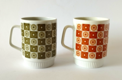 2 DB RETRO RITKA NDK (KELET NÉMET) PORCELÁN BÖGRE,CSÉSZE AZ 1970-ES ÉVEKBŐL