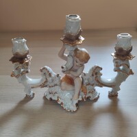 Csodaszép Román barokk porcelán gyertyatató puttóval