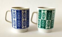 2 DB RETRO RITKA NDK (KELET NÉMET) PORCELÁN BÖGRE,CSÉSZE AZ 1970-ES ÉVEKBŐL