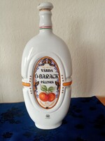 Hollóházi porcelán pálinkás palack dugóval
