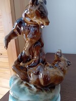 Eladó gyönyörű Zsolnay porcelán - birkózó medvék