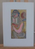 Csepeli Németh Miklós  festménye 17x33 cm + karton