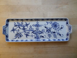 Régi-antik hagymamintás Meissen porcelán süteményes kínáló 12 x 34 cm